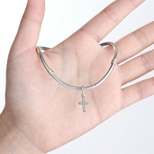 Symbol of Faith Cross Dangle Charm Pendant 925 Sterling Silver