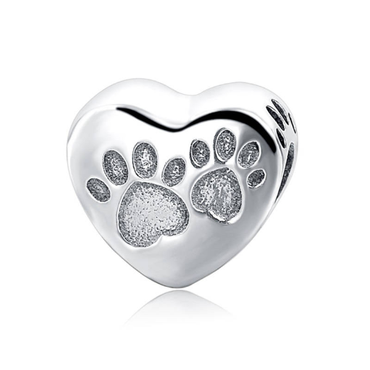 Sweet Dog Mom Heart Charm Silver fit Charm Bracelet | Loulu Charms
