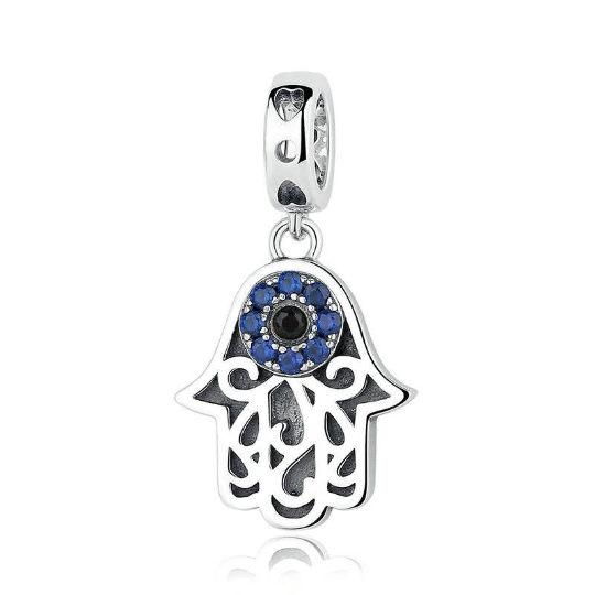 Bracciale In Argento Sterling 925 Con Ciondolo Hamsa Hand Mano 295584 Bracciale In Argento Sterling 925 Con Ciondolo Hamsa Hand Mano 295584