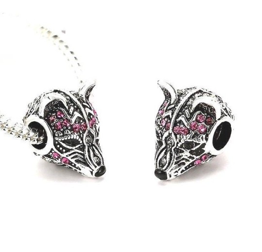 MITSOKU Charms Rabbit & Wolf 925 Argent Sterling – Pendentifs Perles Pour Bracelet Et Collier, Cadeau Femme Élégant