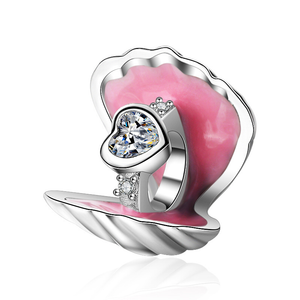 Pink Oyster Shell Engagement Ring Proposal Charm 925 Sterling Silver