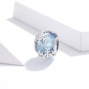 Icy Snow Globe Charm 925 Sterling Silver