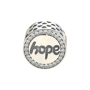 Hope Crystal Eternity Circle Halo Charm 925 Sterling Silver