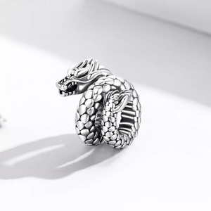 Coiled Dimensional Dragon Charm 925 Sterling Silver