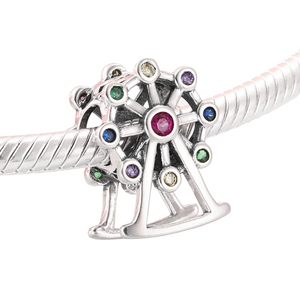 Colorful Ferris Wheel Charm 925 Sterling Silver