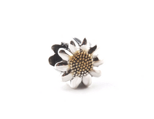 Fresh Sunflower Two Tone Charm 925 Sterling Silver