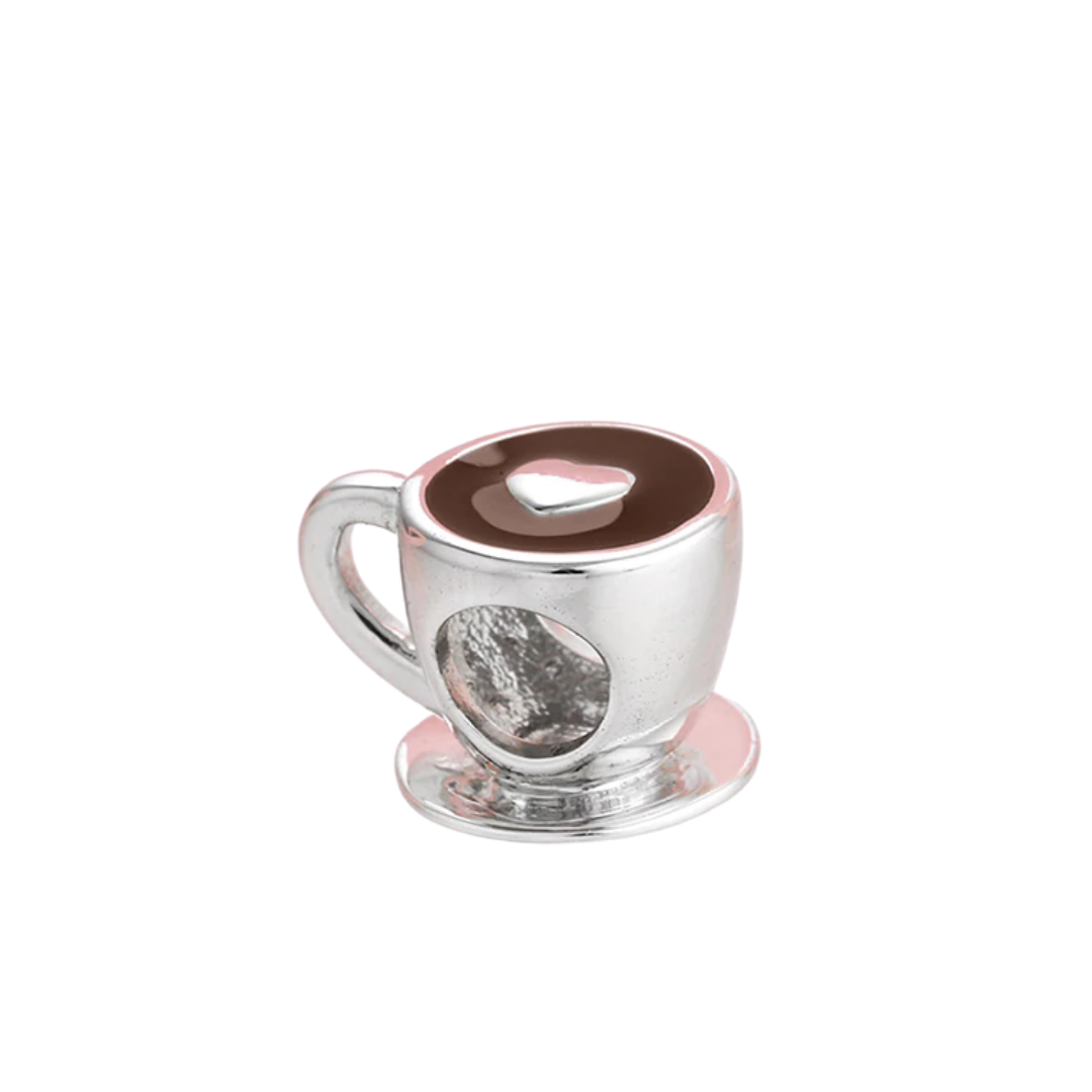 Coffee Cup Charm 925 Sterling Silver