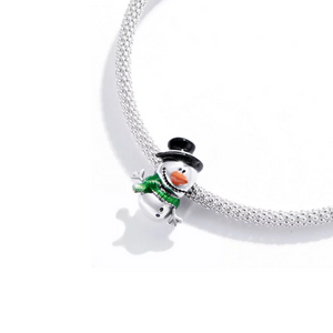 Colorful Snowman Charm 925 Sterling Silver
