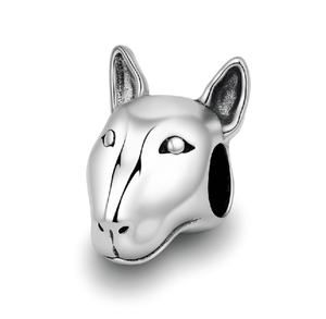 Bull Terrier 3D Head Charm 925 Sterling Silver