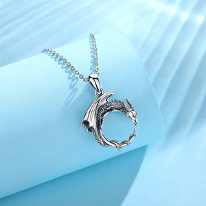 The Ouroboros Ancient Dragon Necklace Sterling Silver
