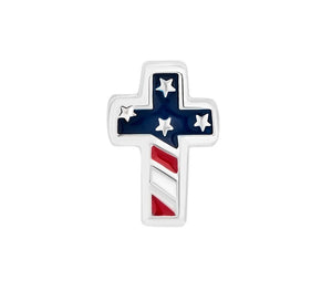 USA Flag Cross Charm