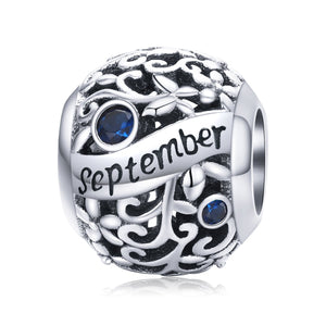 Sapphire Birthstone September Charm 925 Sterling Silver