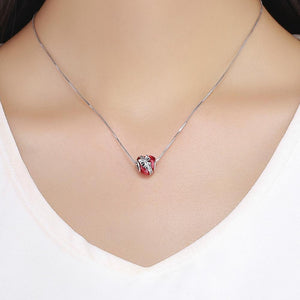 Cherry Red Crystal Bow Tie Bead 925 Sterling Silver