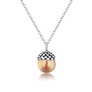 Autumn Acorn Pendant Necklace in Sterling Silver