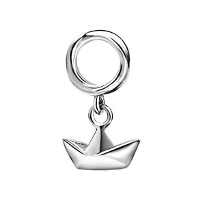 Origami Boat Charm 925 Sterling Silver