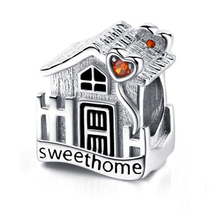 Picket Fence Sweet Home Heart Balloon Charm 925 Sterling Silver