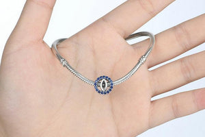 All-Seeing Evil Eye Crystal Charm 925 Sterling Silver