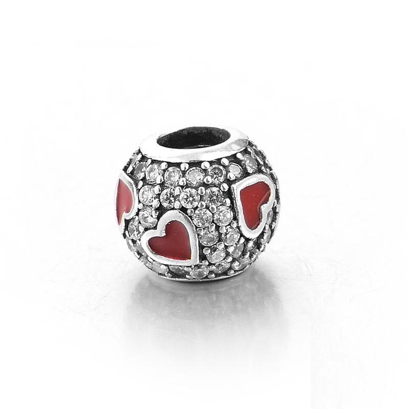 UNIVERSITY of LOUISVILLE Red Button Crystal Charm Compatible 