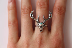 Deer Head Antler Ring