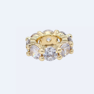 Gold Clear Sparkle Spacer Charm