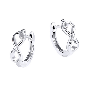 Infinity Symbol Hoop Earrings Sterling Silver