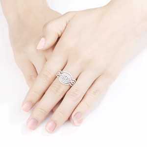 Engagement Rings Set 2.1 Ct Princess Cut CZ 3Pcs Sterling Silver