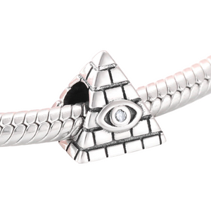 Egyptian Pyramid Eye of Providence Charm 925 Sterling Silver