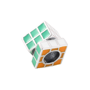 Colorful Puzzle Cube Charm 925 Sterling Silver