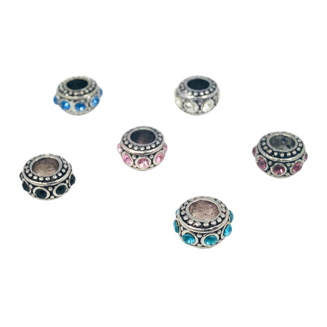  DALARAN Stopper Charms Sterling Silver Rubber Spacer Charms  Stoppers Bead for Bracelets Necklaces 2PCS: Clothing, Shoes & Jewelry