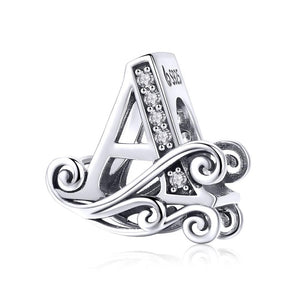 Initial Letter Charm 925 Sterling Silver