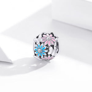 Daisy Butterfly Charm 925 Sterling Silver