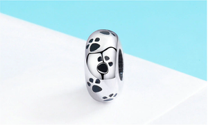 Dog Paws Bead Sterling Silver