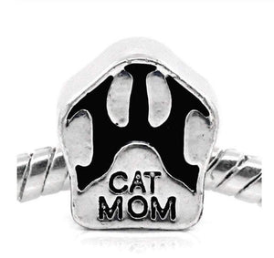Silver Cat Mom Charm