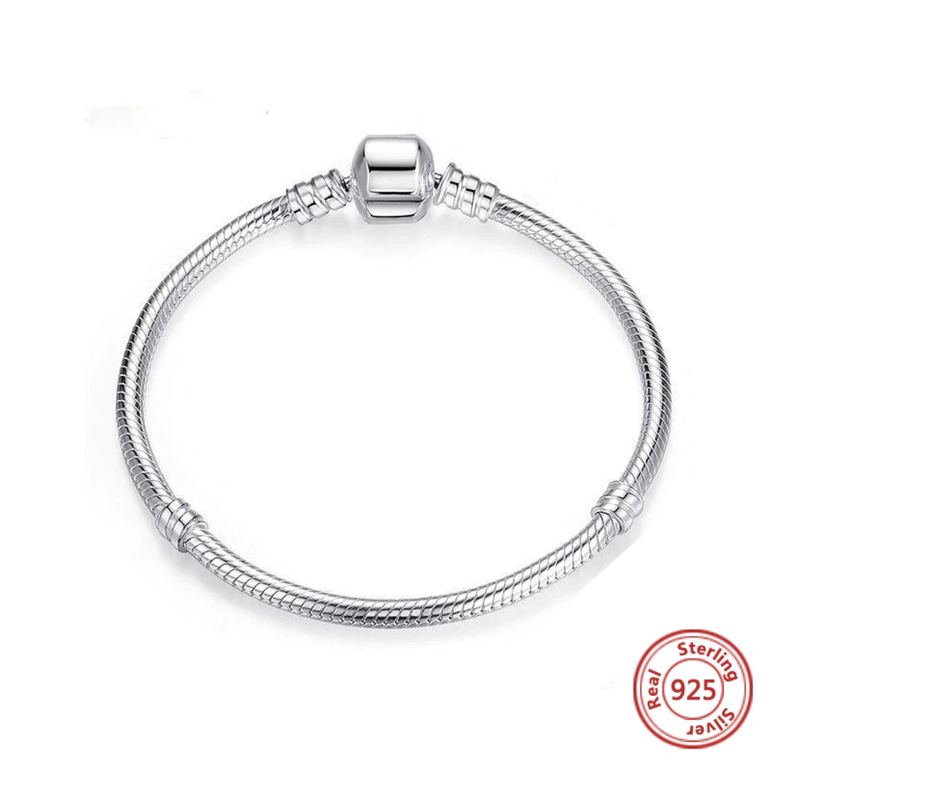 Classic Snake Chain Charm Bracelet Sterling Silver | Loulu Charms