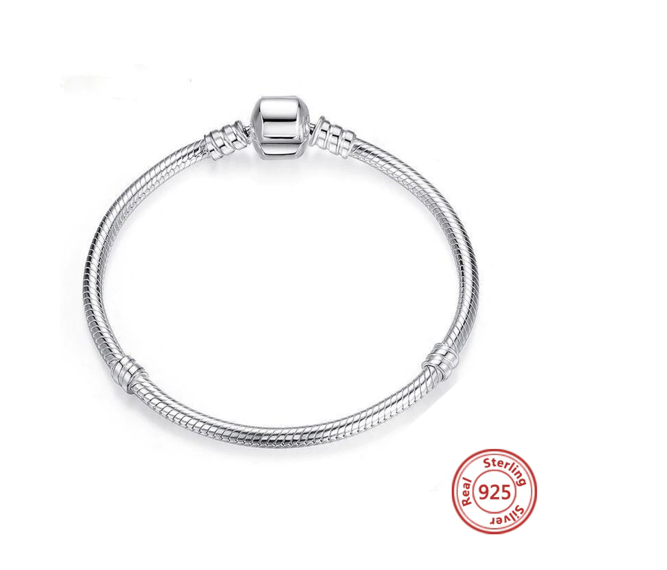 Sterling silver snake online chain charm bracelet