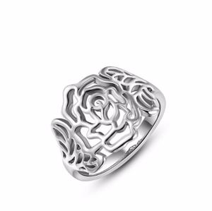 Silver Rose Shaped Ring