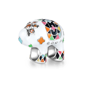 Colorful Lucky Elephant Charm 925 Sterling Silver