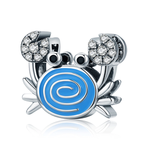 Blue Crab Charm 925 Sterling Silver