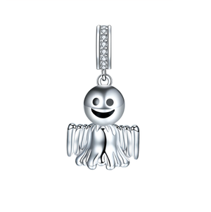 Friendly Ghost Dangle Charm 925 Sterling Silver