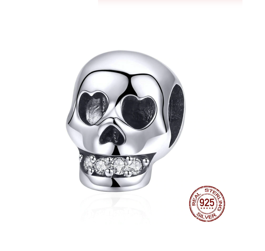 Sparkling 2025 skull charm