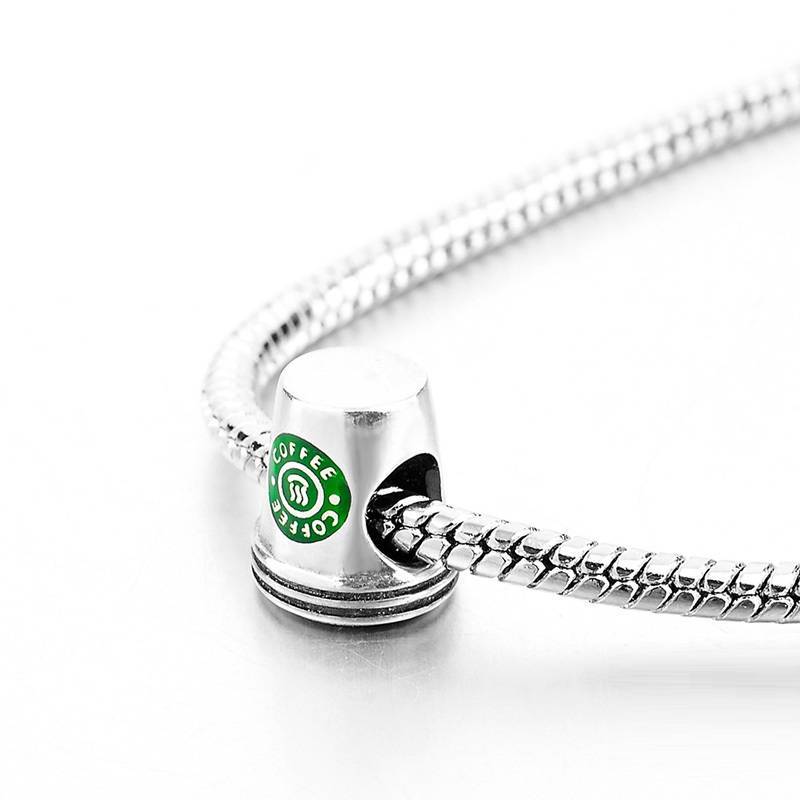 Coffee Cup Charm 925 Sterling Silver