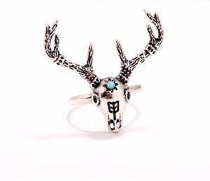 Deer Head Antler Ring