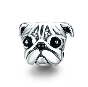 Sweet Pug Charm 925 Sterling Silver