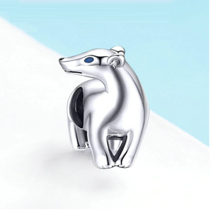 Dimensional Polar Bear Charm 925 Sterling Silver