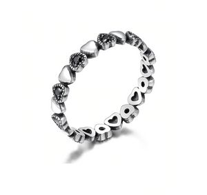 Endless Love Heart Stacking Ring Sterling Silver
