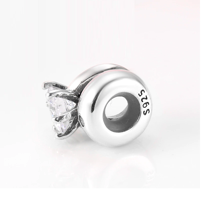 Crystal Engagement Ring Wedding Band Charm Silver Loulu Charms