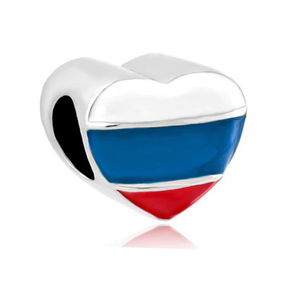 Russia Flag Heart Bead