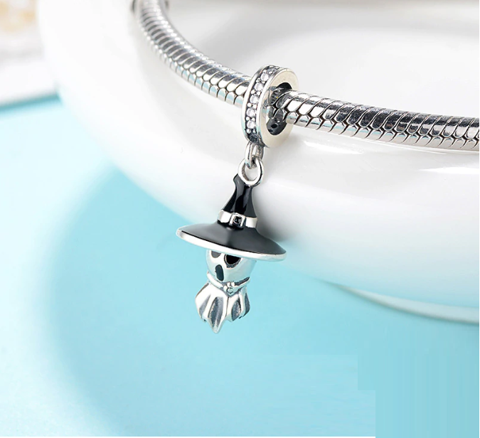 Ghost Witch Charm Sterling Silver Fits Charm Bracelet | Loulu Charms