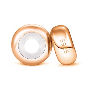 Rose Gold Stopper Charms Set of 2 925 Sterling Silver